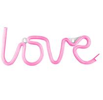 Dekoratyvinė LED neoninė lempa užrašas Love, 34.5 x 13 cm, violetinė