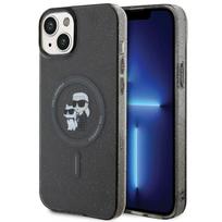 Karl Lagerfeld dėklas iPhone 15 Plus telefonui IML KC Glitter MagSafe, juodas