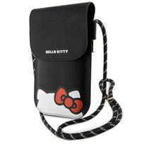 Hello Kitty Leather Hiding Kitty Cord Bag rankinė telefonui, juoda