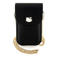 Hello Kitty Leather Metal Logo Chain rankinė išmaniajam telefonui, juoda
