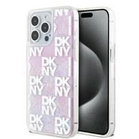 DKNY Liquid Glitter Multilogo dėklas skirtas iPhone 15 Pro Max 6.7", rožinis
