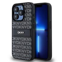 DKNY dėklas iPhone 15 Pro Max telefonui Mono Stripe & Metal Logo, juodas