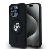 Karl Lagerfeld dėklas iPhone 15 Pro telefonui Silicone Karl & Choupette MagSafe