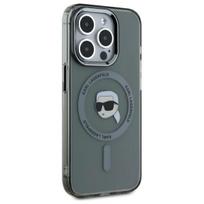 Karl Lagerfeld dėklas iPhone 15 Pro telefonui MagSafe, juodas