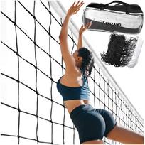 Trizand tinklinio ir badmintono tinklas su krepšiu, 9.5x1m, juodas