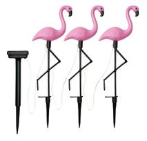 Saulės energija kraunami sodo šviestuvai Flamingo, 3 vnt.