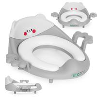 Ecotoys vaikiškas klozeto dangčio įdėklas su rankenomis, pilkas