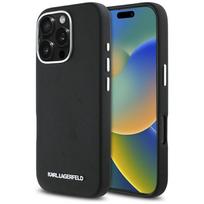 Karl Lagerfeld dėklas iPhone 16 Pro Max 6.9" MagSafe Saffiano Metal Logo, juodas