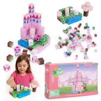 Magnetinės kaladėlės vaikams Multistore Pink Castle, 96 vnt.