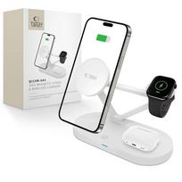 „Tech-Protect QI15W-A41“ trys viename belaidis įkroviklis su MagSafe, baltas