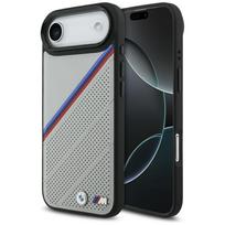 BMW M Tricolor Metal Logo MagSafe dėklas iPhone 17 Air telefonui, pilkas