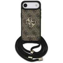 Guess dėklas iPhone Air su virvele 4G Big Logo Cord Strap Crossbody, rudas