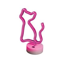 LED neoninė lempa su stovu Katė Forever Light FSNE02, rožinė