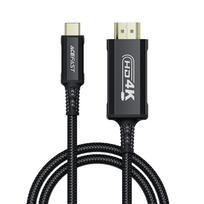 Acefast C1 USB-C į HDMI vaizdo laidas 4K 60Hz HDR 1.8m, juodas