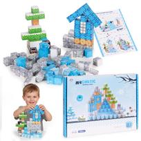Multistore magnetinės kaladėlės vaikams, Žiemos tema, 124 detalės