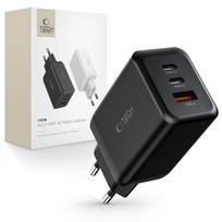 Sieninis įkroviklis Tech-Protect C65W 2x USB-C PD 65W / USB-A QC 3.0, juodas
