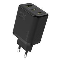 Dudao A29 GaN tinklo įkroviklis 2x USB-C / 1x USB-A 65W, juodas