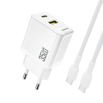 Dudao A27MaxCEU PD QC 35W įkroviklis su USB-A ir USB-C jungtimis bei USB-C laidu, baltas
