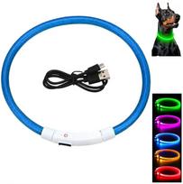 Šviečiantis LED RGB antkaklis šunims ir katėms, L dydis (iki 70 cm)