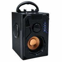 Nešiojama Bluetooth kolonėlė su FM radiju ir pulteliu, juoda