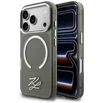 Karl Lagerfeld IML KL Script Logo MagSafe dėklas, skirtas iPhone 17 Pro, juodas
