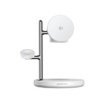 Joyroom JR-W23 „4-in-1“ Qi2 belaidžio įkrovimo stotelė su naktine lempute, balta