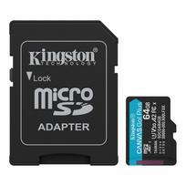 Kingston Canvas Go Plus 64GB microSDXC kortelė su adapteriu, 200MB/s