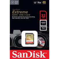 SanDisk Extreme SDHC 32GB atminties kortelė (100MB/s V30 U3), juoda