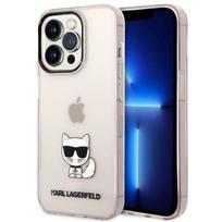 Karl Lagerfeld dėklas iPhone 14 Pro Max telefonui, rožinis Choupette