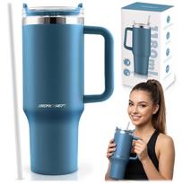 Vakuuminis termopuodelis su šiaudeliu Berdsen 1180 ml, tamsiai mėlynas