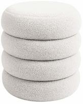 Pufas Akord Furniture Factory Snuggo Teddy, balta sp., 42 cm x 42 cm x 44.5 cm