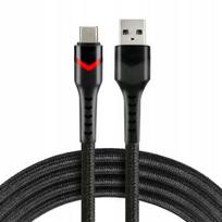 everActive CBB-2CBR USB-A / USB-C kabelis su RGB LED apšvietimu, 2 m, 3 A, juodas