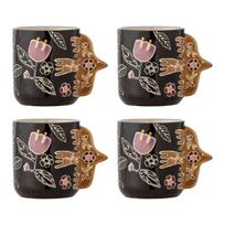 Tamsiai rudos spalvos iš molio puodeliai 4 vnt. latte kavai 325 ml Vivielle – Bloomingville