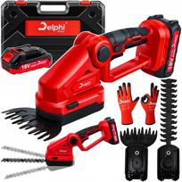 Delphi Tools 18 V akumuliatorinės žolės ir gyvatvorių žirklės 2in1, 2 Ah