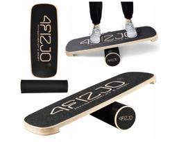Medinė pusiausvyros lenta su voleliu 4FIZJO Balance Board Pro