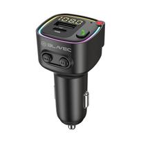 Blavec Flash TR-02 FM siųstuvas su Bluetooth, MP3, USB, Type-C, PD 30W, juodas