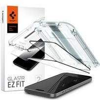 Spigen Glas.tR EZ Fit FC apsauginis stiklas iPhone 15 Plus, juodas (2 vnt.)