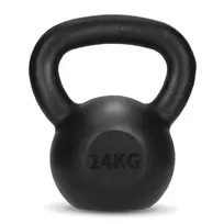 Ketaus giros svarmuo 4FIZJO Kettlebell 14 kg, juodas