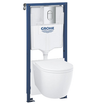 Potinkinis Grohe Rapid SL rėmas 5 in 1 ir klozetas Grohe Bau Ceramicsu lėtai nusileidžiančiu dangčiu