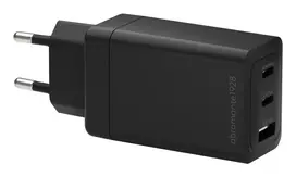 dbramante1928 re-charge IT EU sieninis įkroviklis — 2× USB‑C 65W + 1× USB‑A, vidaus, AC, juodas