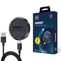Priedai – 3mk Hardy belaidis įkroviklis 2in1 15W juodas