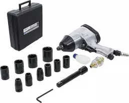 Grąžtas Bgs Technic Pneumatinis smūginis veržliaraktis su rinkiniu – 1/2" (12,5 mm), 320 Nm – 16 vnt (3211)