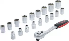 Bgs Technic Galvučių rinkinys su terkšle | 12,5 mm (1/2") | 8-32 mm | 19 vnt. (B15110)