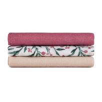 PETITE&MARS Bambuko muslino sauskelnių rinkinys 3 vnt 68x68 cm Pink Meadow