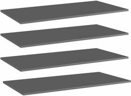 Knygų lentynos plokštės, 4vnt., pilkos, 80x20x1,5cm, MDP