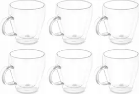 Puodeliai stikliniai 6 vnt su dvigubomis sienelėmis 270 ml Vivalto 85373