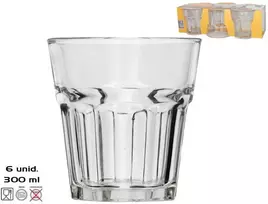 6 vnt. „Casablanca“ stiklinės 300 ml, 9,5 x 9 x 9 cm, KITCHEN&GO