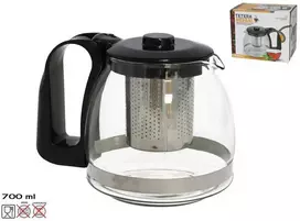 Stiklinis arbatinukas su filtru 700 ml, žolelių arbatai, 11 × 12,5 × 16 cm, KITCHEN&GO