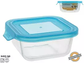 Kvadratinė stiklinė pietų dėžutė 320 ml, 5 x 13,2 x 11,7 cm, KITCHEN&GO