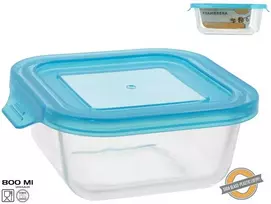 Kvadratinė stiklinė pietų dėžutė 800 ml, 6 x 17,5 x 15,5 cm, KITCHEN&GO